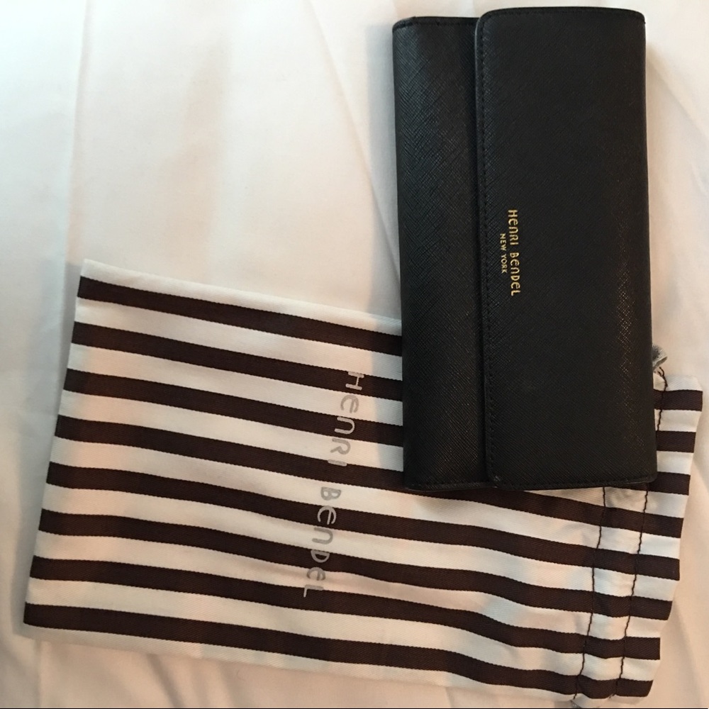 Black Henri Bendel Tri-fold Wallet